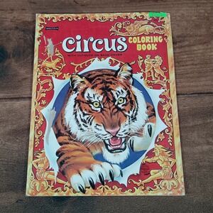 Saalfield Circus Coloring Book With Cutouts On Back Cover Tiger Design